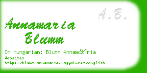 annamaria blumm business card